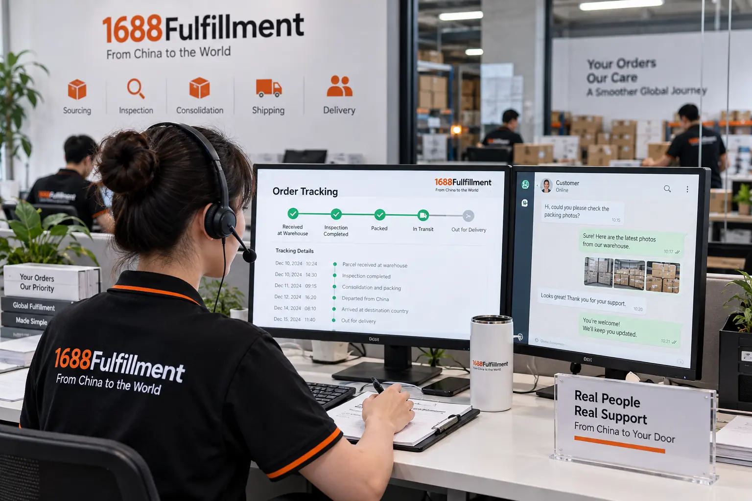 Customer support tracking warehouse and international shipping orders