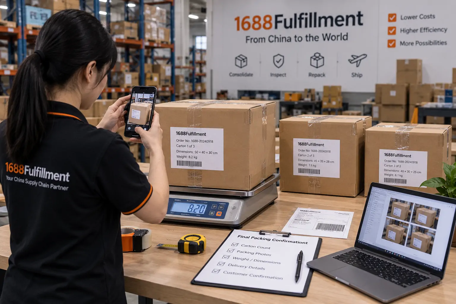 Final packing confirmation before international dispatch