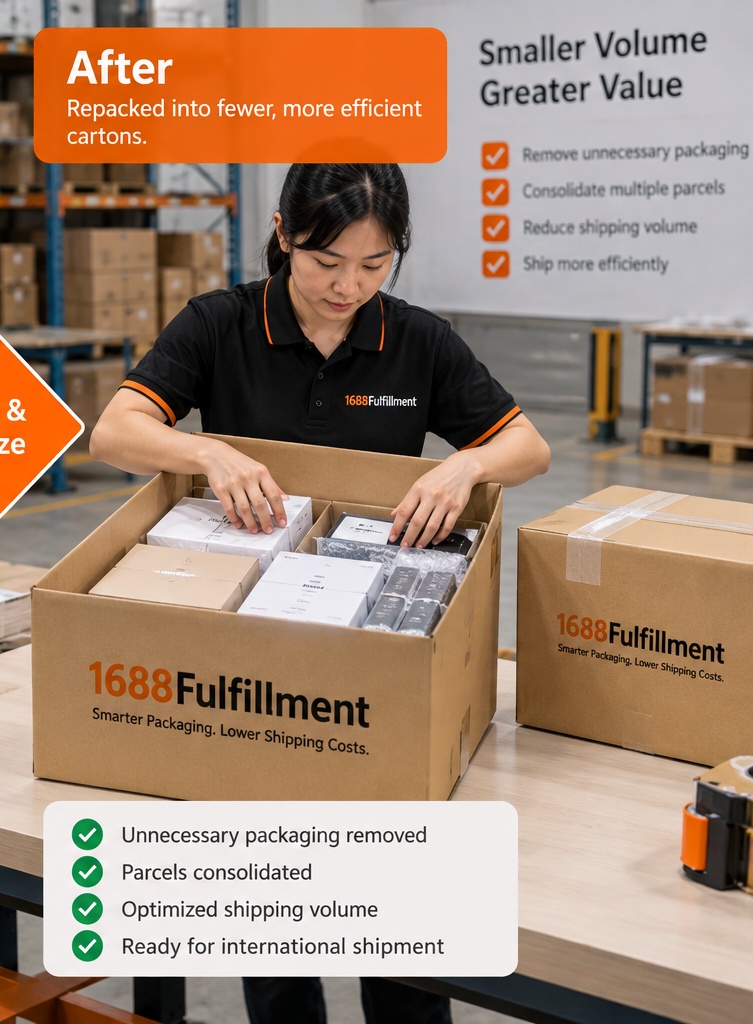 Consolidated shipment after packaging optimization